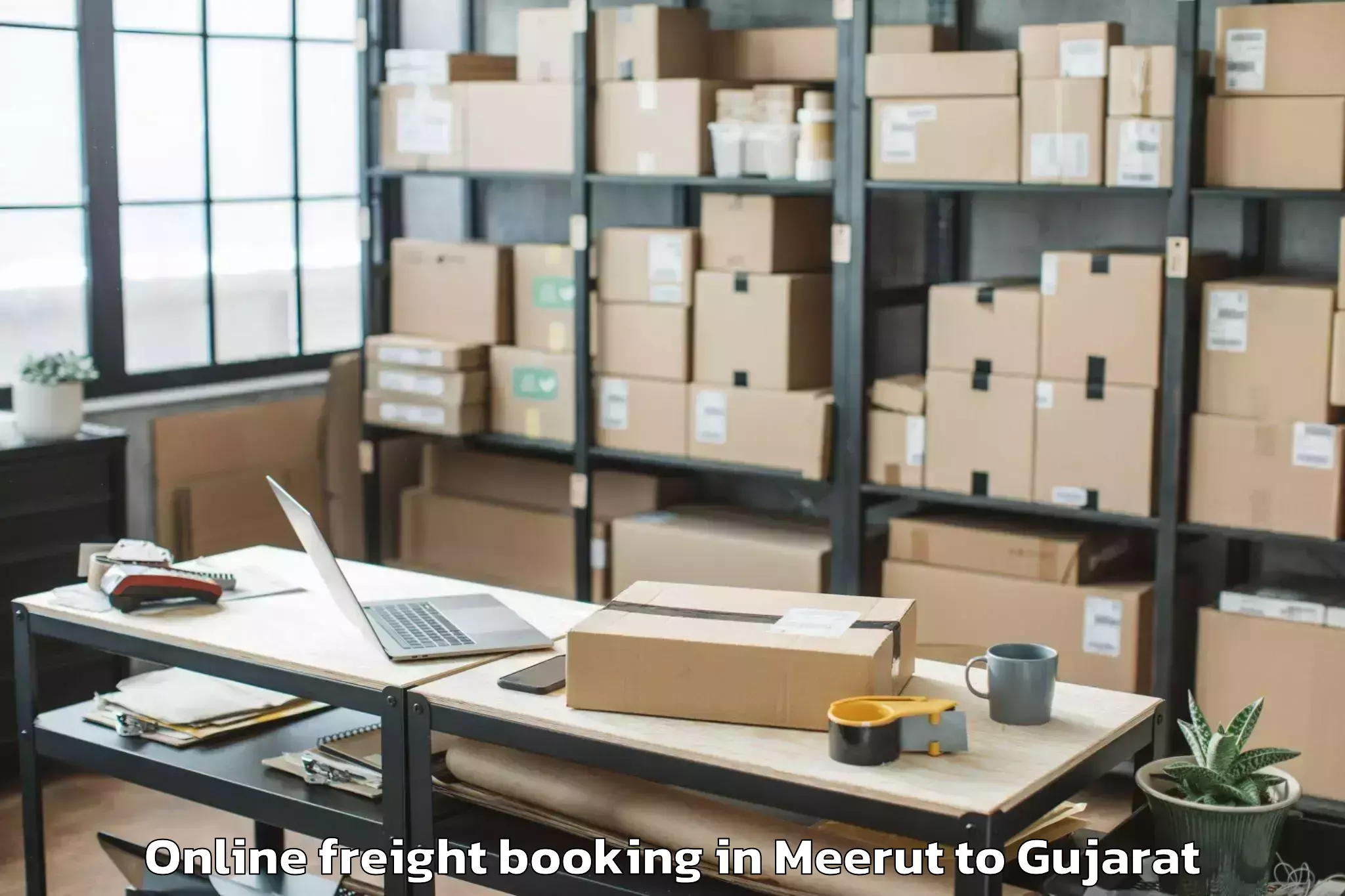 Trusted Meerut to Dhuwaran Online Freight Booking